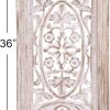 bulk purchase deco 79 mango wood floral handmade home wall decor intricately carved arabesque wall sculpture, wall art 12" x 1" x 36", cream trade price