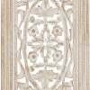 bulk purchase deco 79 mango wood floral handmade home wall decor intricately carved arabesque wall sculpture, wall art 12" x 1" x 36", cream trade price