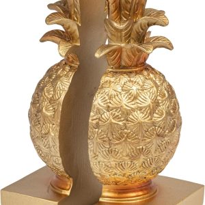 supplier direct creative co-op pineapple shaped gold resin bookends (set of 2 pieces) wholesale prices