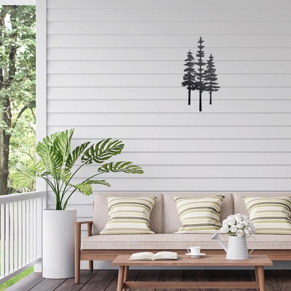 factory direct noxozoqm metal tree wall decor, cabin decor, tree decor, rustic wall decor for home office farmhouse indoors and outdoors black volume discount