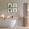 bulk purchase artbyhannah framed bathroom wall art set of 4 for botanical wall decor green plant picture frame collage set for home living room decoration (walnut, 10x10) trade price