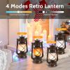 custom wholesale 2 pack vintage lantern flickering flame rechargeable led retro camping lights 4 modes remote control battery powered outdoor lamp hanging lanterns oem/odm services