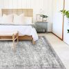 manufacturer direct area rug 6x9 washable rug gray vintage rug traditional floor cover thin rug retro kitchen indoor distressed non slip carpet floral print mat living room bedroom dining room trade price