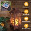 custom wholesale [2 pack] take me 14" solar lantern outdoor garden hanging lantern waterproof led flickering flameless candle mission lights for table,outdoor，mothers day gifts mom wife oem/odm services