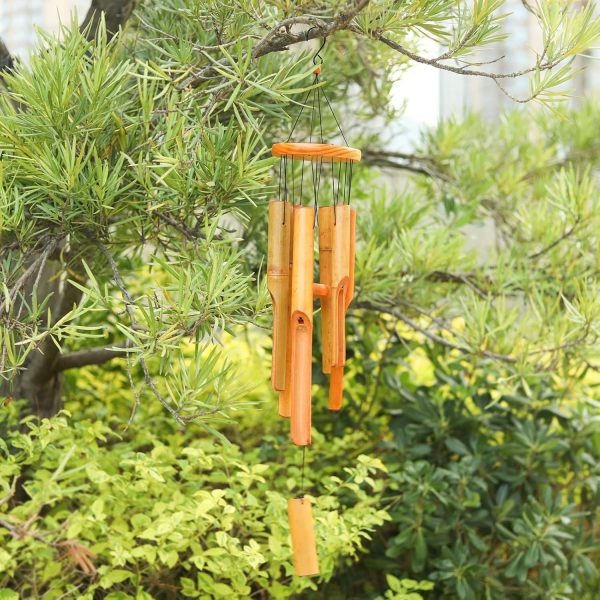 producer to buyer mumtop bamboo wind chimes, outdoor wooden wind chime with amazing deep tone for garden, patio, home or outdoor decor discounted pricing