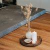 wholesale direct decorative wooden tray - beautiful coffee table tray that enhances any kitchen or living room - the perfect 11" round centerpiece for your seasonal home decorations bulk purchase at factory prices