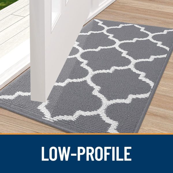 global sourcing olanly indoor door mat, 32x20, non-slip absorbent resist dirt entrance mat, washable low-profile inside floor mat doormats for entryway, grey oem/odm services