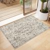 global sourcing entryway rug - 2'x3' boho soft low pile washable area rug, non-slip small rugs indoor for front door entrance kitchen bathroom, vintage carpet stain resistance (black, 2x3ft) oem/odm services