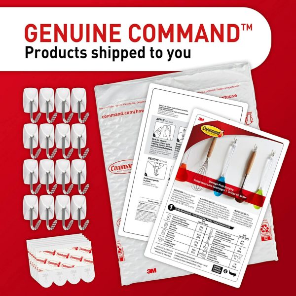 competitive pricing command small wire toggle hooks, 16 hooks and 24 command strips, damage free hanging wall hooks with adhesive strips, adhesive hooks for hanging christmas decorations, holds up to 0.5 lb one-stop wholesale