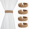 bulk purchase braided curtain tiebacks for drapes, rustic curtain holdbacks set of 4, handmade curtain ties for sheer/light weight drapes factory discount