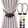 bulk purchase magnetic curtain tiebacks with upgrade larger magnet, 2 pack 16 inch drapery holdbacks for indoor & outdoor curtain - dark coffee factory discount