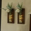 bulk purchase 2 pack wood wall sconces farmhouse decor, wall planters for indoor plants, wood glass rustic wall decor for living room, farmhouse wall hanging glass wall vase sconces (brown) trade price
