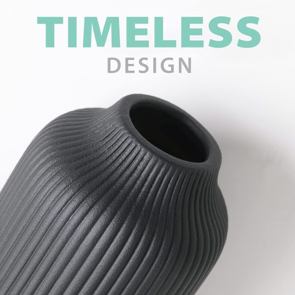 oem/odm services ceramic vase in nordic style, deco vase large for pampas grass as boho deco, vase black matt 8 inch for flowers, scandinavian design home decoration for fresh flowers, dried flowers (size m) affordable bulk deals