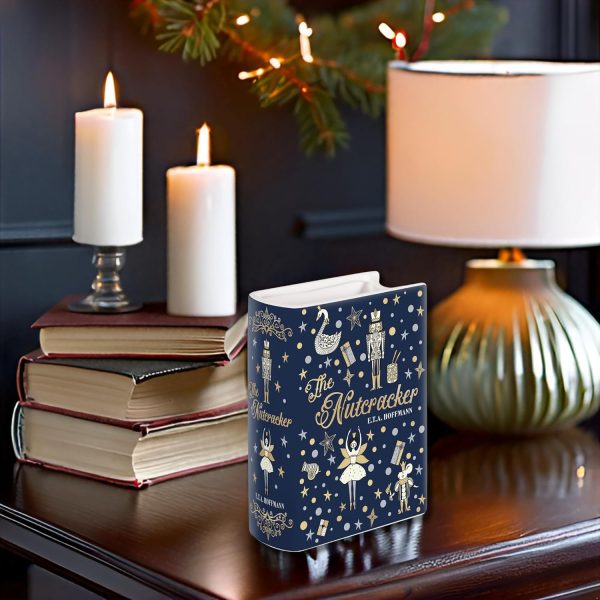 oem/odm services steel mill & co original small book-shaped decorative vase, ceramic vases for home decor, cute christmas bookshelf decor, unique vase for book lovers, nutcracker affordable bulk deals