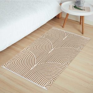 global sourcing tiffasea cotton reversible area rug, 2’x3', tan, machine washable, indoor outdoor, modern geometric pattern, perfect for high-traffic areas oem/odm services