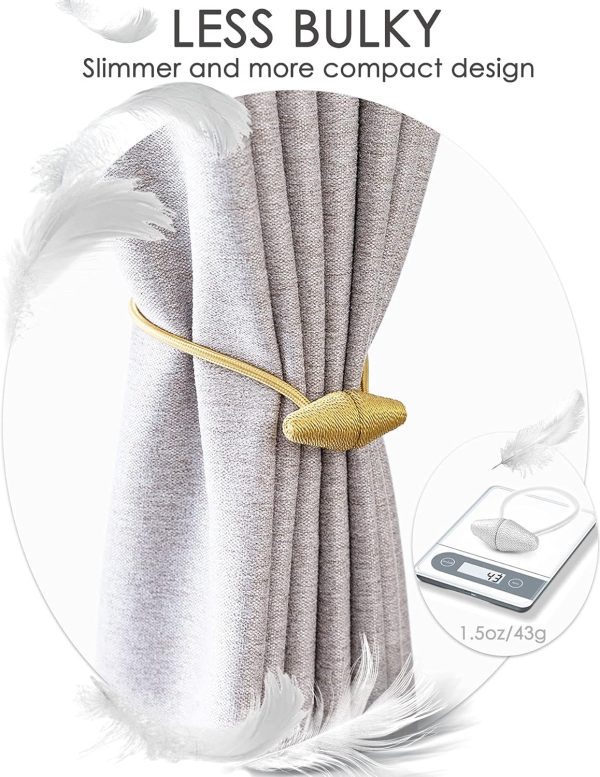 bulk purchase magnetic curtain tiebacks with upgrade larger magnet, 2 pack 16 inch drapery holdbacks for indoor & outdoor curtain - dark coffee factory discount
