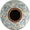 oem/odm services creative co-op df2720 8" h terracotta floral transferware pattern & crackle finish vase, blue affordable bulk deals