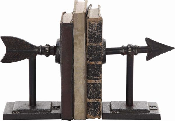 supplier direct creative co-op bronze arrow shaped cast iron bookends (set of 2 pieces) wholesale prices