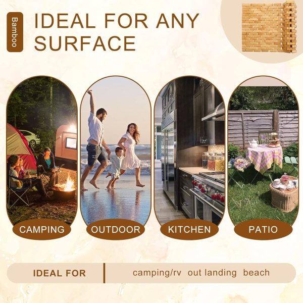 manufacturer direct 2 pcs bamboo shower mat wood bath mat bathroom bamboo rug non slip waterproof wooden shower mat with nonskid silicone pads for bathroom floor spa bathtub kitchen(24 x 16 inches) trade price