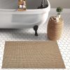 global sourcing earthall boho area rug 2x3 ft washable rugs for entryway braided throw rugs with rubber backing door mat indoor outdoor entrance small cotton woven carpet for kitchen foyer front door, tan/brown oem/odm services