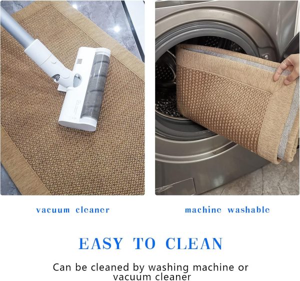 manufacturer direct lufeijiashi small kitchen rugs and mats non skid washable kitchen runner rug absorbent farmhouse style kitchen floor mats for in front of sink (light coffee, 20x32) trade price