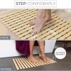 manufacturer direct nativeskins faux bamboo bath mat, non-slip safety lining, bamboo shower mat, waterproof, quick-drying, mat for spa, sauna, bamboo mat, teak bath mat, bamboo rug - medium 16.9 x 25.2 inches trade price