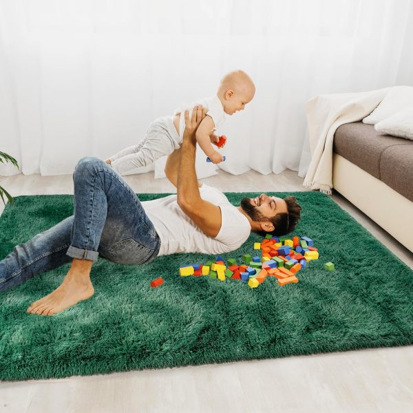 global sourcing small rugs for bedroom, 2x3 fluffy bedroom rug, soft fuzzy area rug for living room dorm, non slip shag rugs for girls boys bedroom, soft kids carpet, modern home decor aesthetic, dark green oem/odm services