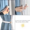 bulk purchase 4 pack white magnetic soft curtain tiebacks cotton hand-woven tieback holdback home decorative tie backs with wooden buckle for home office decor factory discount