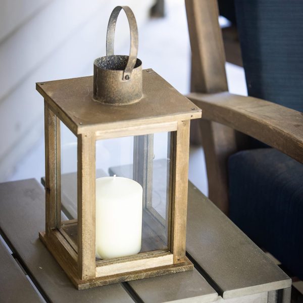 custom wholesale stonebriar sb-5174a decorative 11" wooden candle lantern, medium, brown oem/odm services