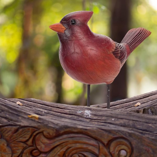 dropship from factory red cardinal bird 4 inch decorative resin stone figurine mass production supply