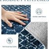 global sourcing lahome moroccan indoor rugs for entryway - 2x3 area rug non-slip backing washable inside door mats low-profile throw soft rugs for bathroom, geometric print distressed blue rug for kitchen bedside oem/odm services