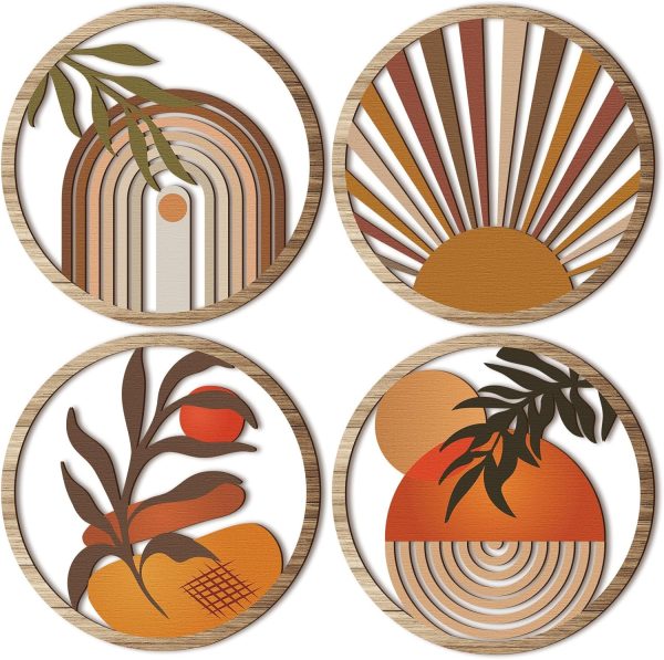 bulk purchase qunclay 4 pieces boho wall art wooden bohemian wall decor hanging art nursery wall decor farmhouse geometric hanging decor 10 inch aesthetic wood minimalist wall art for apartment bedroom trade price