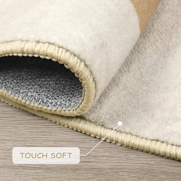 manufacturer direct 4ft abstract round rug,soft washable non-slip sun and mountain circle kids room rugs,chic faux wool low-pile circular throw rugs for entryway/bedroom/nursery/living room/bathroom(grey) trade price