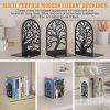 supplier direct vfine bookends 1 pair, black metal book ends, bookends for shelves, unique decorative tree book ends for shelves, book ends to hold books, book stopper, bookend for home office (style b) wholesale prices