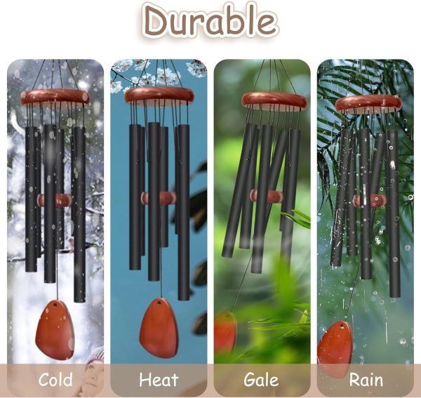 producer to buyer 28" wind chimes for outside. deep tone lovely wind chimes with 6 aluminum tubes courtyard decoration. windchimes outdoor create an enjoyable atmosphere & give mom a gift discounted pricing