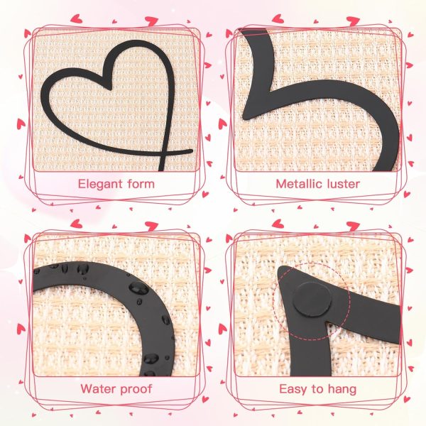 factory direct koyiltd 4 pcs metal heart wall art bedroom modern bedroom decor beautiful love heart wall decor metal wall decor above bed wall decor for valentine's day or christmas (black, romantic) volume discount