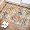 global sourcing lahome moroccan trellis area rug, 2x3 entry rug non-slip washable indoor door mat, small oriental accent throw rug for bedroom kitchen entryway bathroom (cream, 2x3ft) oem/odm services
