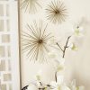 factory direct deco 79 metal starburst home wall decor 3d long spike wall sculpture, set of 3 wall art 6", 9", 12"w, gold volume discount