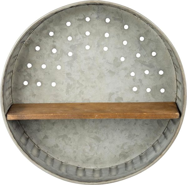 factory direct primitives by kathy 38024 distressed wall shelf, metal and wood volume discount