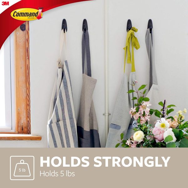 competitive pricing command 5 lb large oil rubbed bronze metal hooks, 2 hooks and 4 command strips, damage free coat hooks with adhesive strips, forever classic hooks for christmas decorations one-stop wholesale