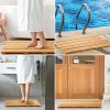 manufacturer direct 4 pcs summer bamboo bath mat sturdy waterproof bamboo shower mat natural wood bath mat wooden bathroom carpet for doorway bathroom kitchen indoor or outdoor spaces use, 21.26 x 14.17 inches trade price