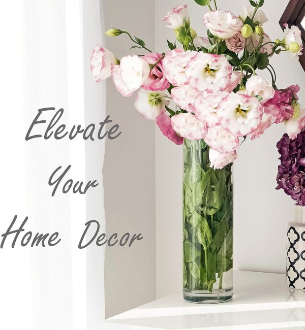 oem/odm services cys excel clear glass cylinder vase (h:12" d:4") | multiple size choices glass flower vase centerpieces | hurricane floating candle holder vase affordable bulk deals