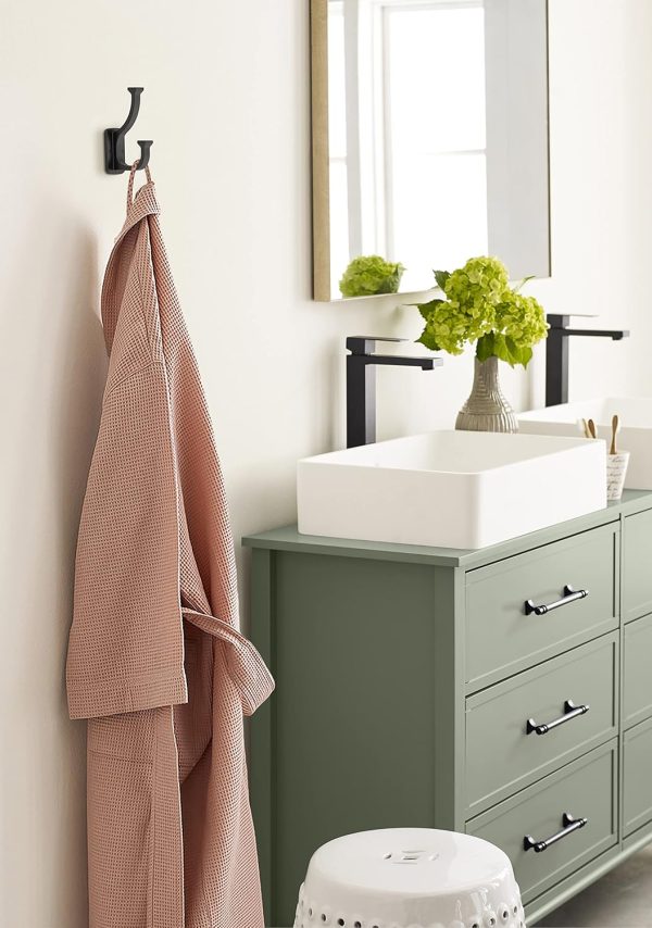 competitive pricing amerock h37007mb | alder double prong decorative wall hook | matte black hook for coats, hats, backpacks, bags | hooks for bathroom, bedroom, closet, entryway, laundry room, office one-stop wholesale