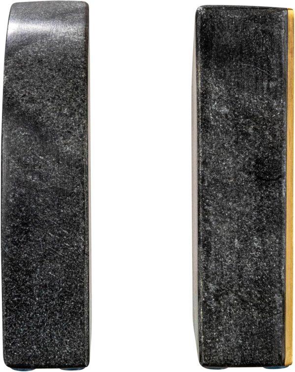 supplier direct creative co-op boho arched semicircle marble brass detail, set of 2, black bookend wholesale prices
