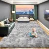 global sourcing fluffy soft area rugs for bedroom, 4x6 indoor modern area rugs fluffy living room carpets for kids bedroom home decor nursery rug, high pile soft throw rug, anti-skid, tie-dyed light grey oem/odm services
