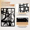 factory direct rufhvty 4 pcs metal abstract wall art, black single line home decor, minimalist 3d textured sculptures artwork for living room bedroom bathroom office study(black 11"x16") volume discount