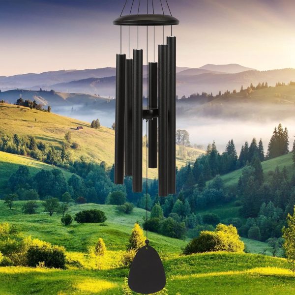 producer to buyer wind-chimes-outdoor-large-decor, deep tone soothing melodic tones windchimes, wind chimes for outside, memorial wind chimes best gift for mom women grandma neighbors（32" black） discounted pricing