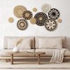 bulk purchase 11 pcs boho wall basket decor decorative bulrush woven basket wall decor boho wall art round farmhouse wall hanging baskets for kitchen rustic home christmas decorations, multi sizes(retro) trade price