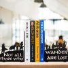 supplier direct decorative bookends for shelves, heavy metal bookends, unique bookends, non skid book ends, book stopper for home/office decor/shelves, 7 x 5.51 x 4 in/piece (with quote on product) wholesale prices