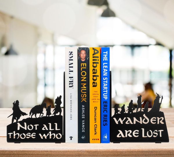 supplier direct decorative bookends for shelves, heavy metal bookends, unique bookends, non skid book ends, book stopper for home/office decor/shelves, 7 x 5.51 x 4 in/piece (with quote on product) wholesale prices